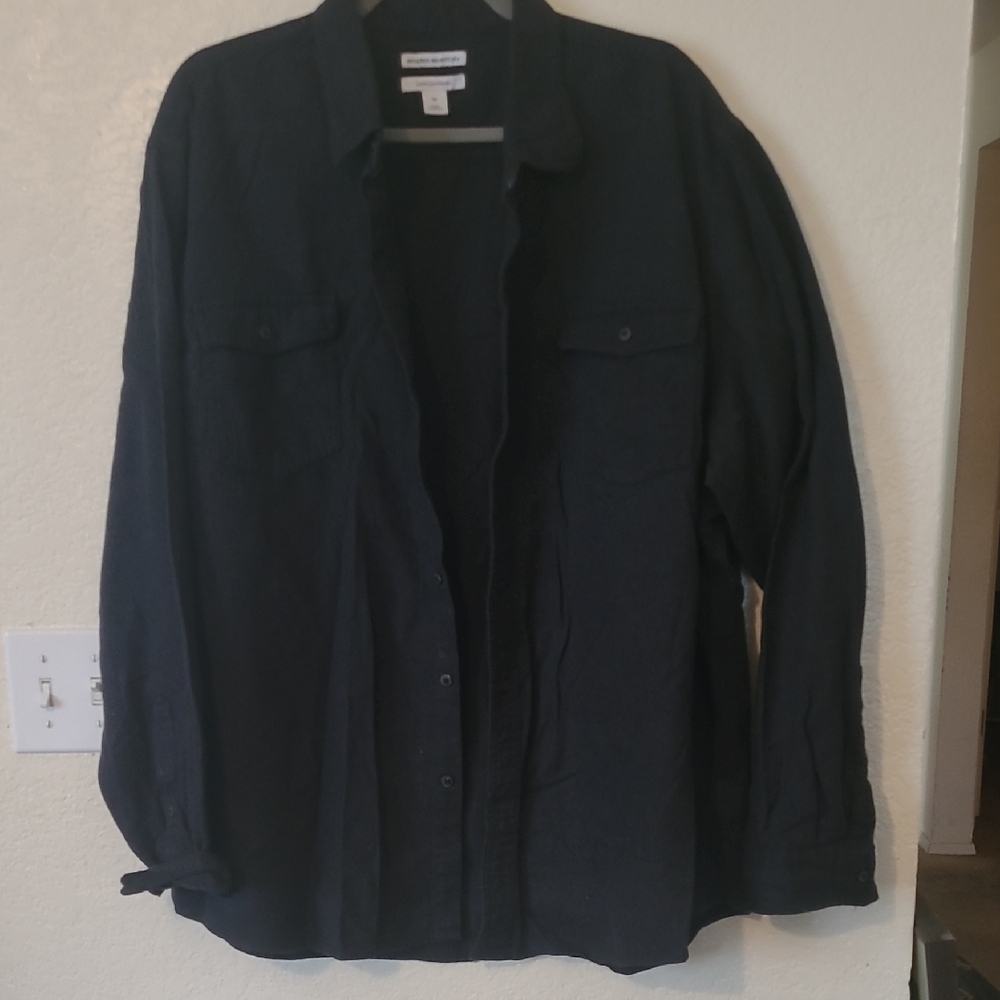 Amazon Essentials Black Casual Button Down Shirt